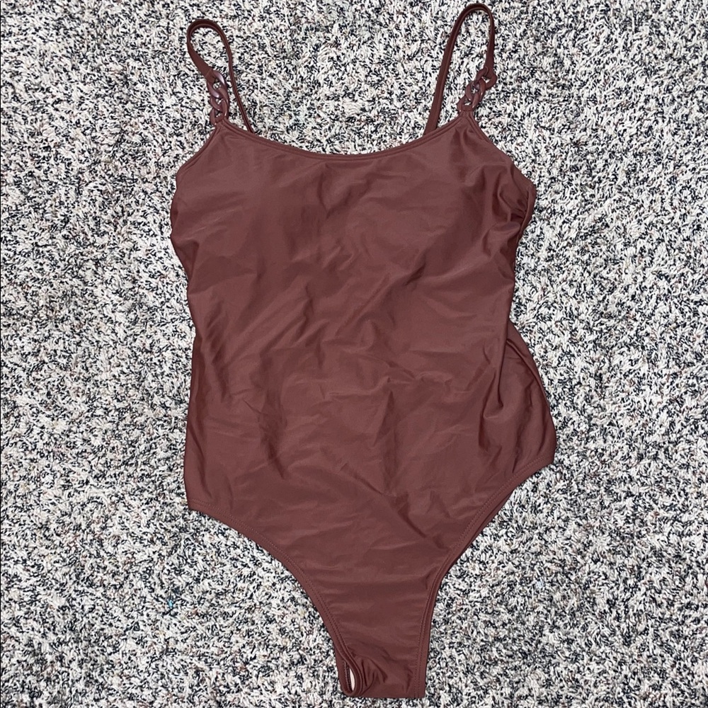 Kona Sol Brown One-Piece Swimsuit Woman’s Size Large | NWOT - Picture 2 of 7